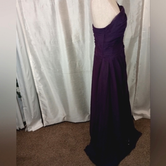 Da Vinci TAG Long Formal Dress, One Shoulder, Ruched, Purple, Long , 16 - Picture 4 of 13